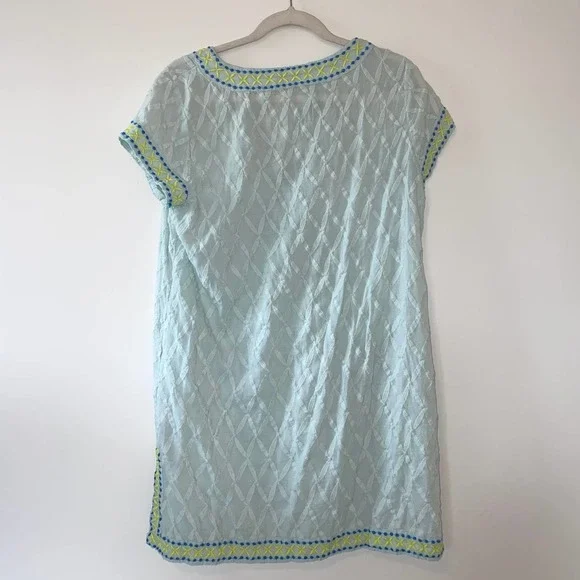 Vineyard Vines V-Neck Swim Coverup Dress Cotton Size M Light Teal - Picture 5 of 6